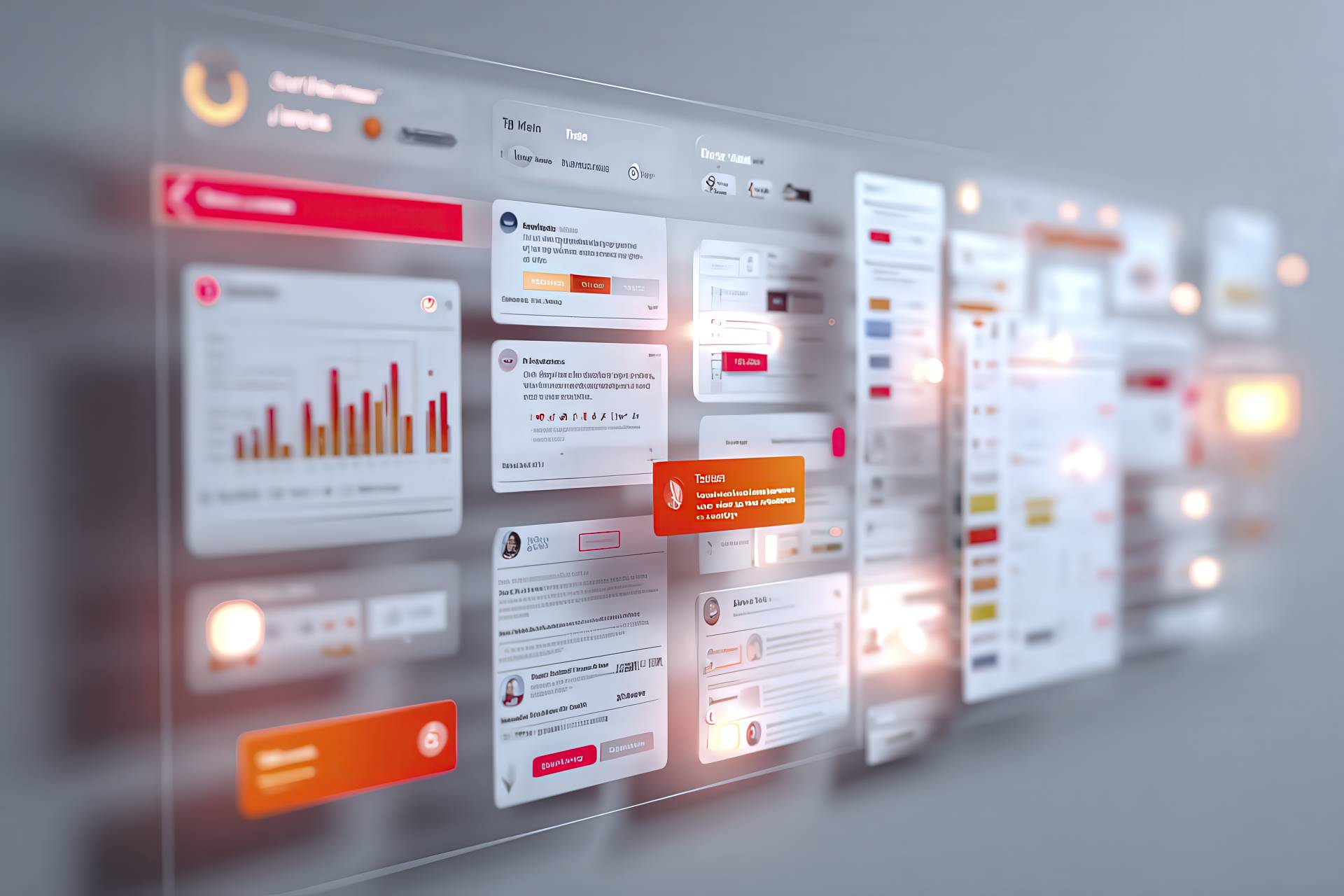 A conceptual interface of a colorful CRM and task manager application