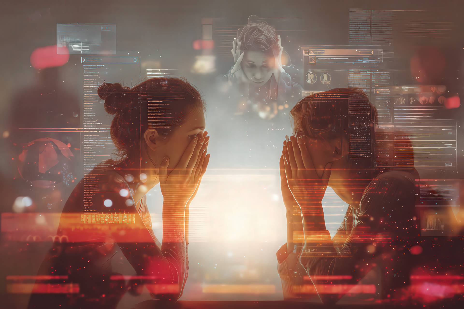 People communicating through a newsletter while noise fades in the background