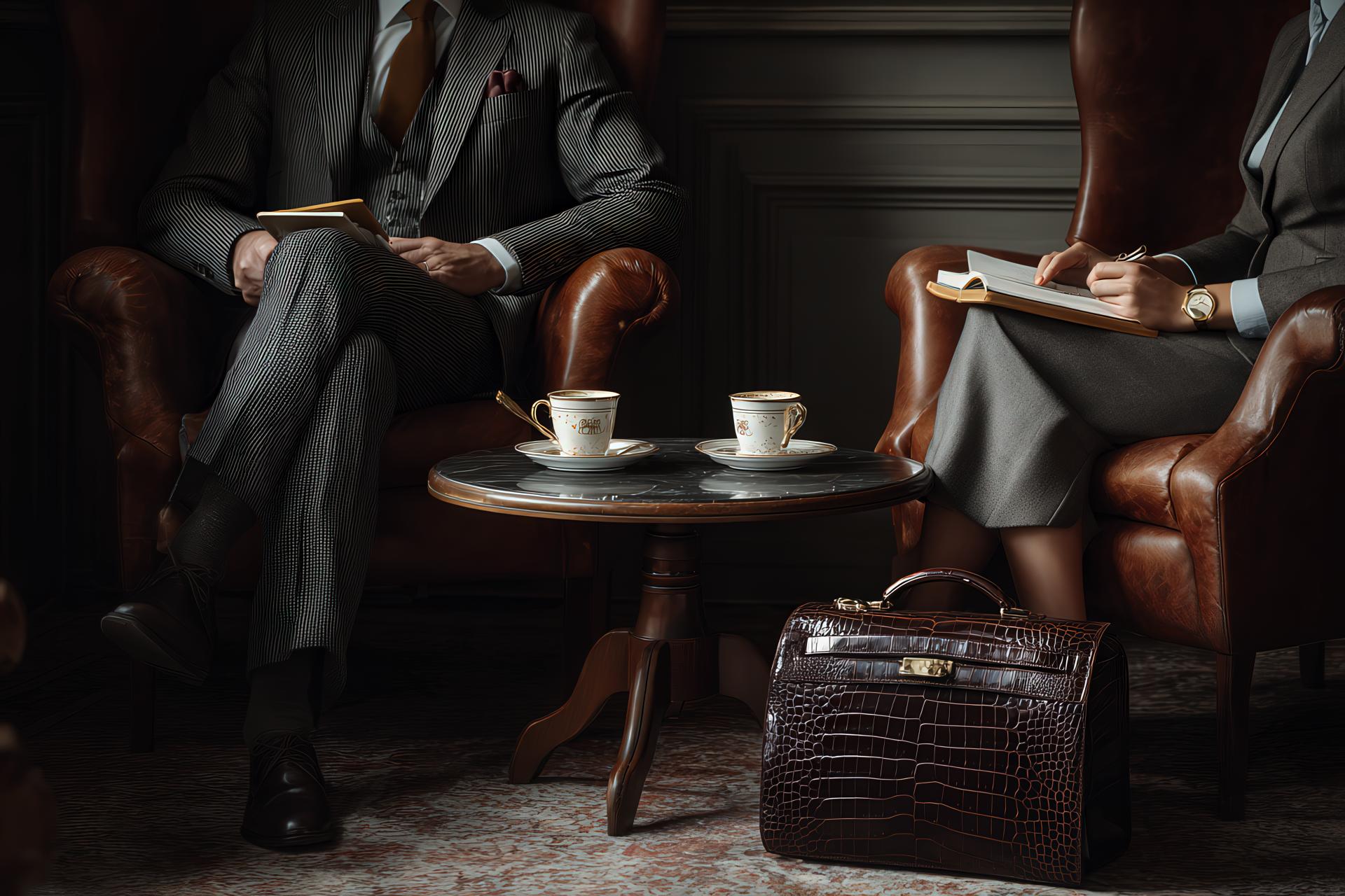 CEO and ghostwriter in an elegant lounge interview