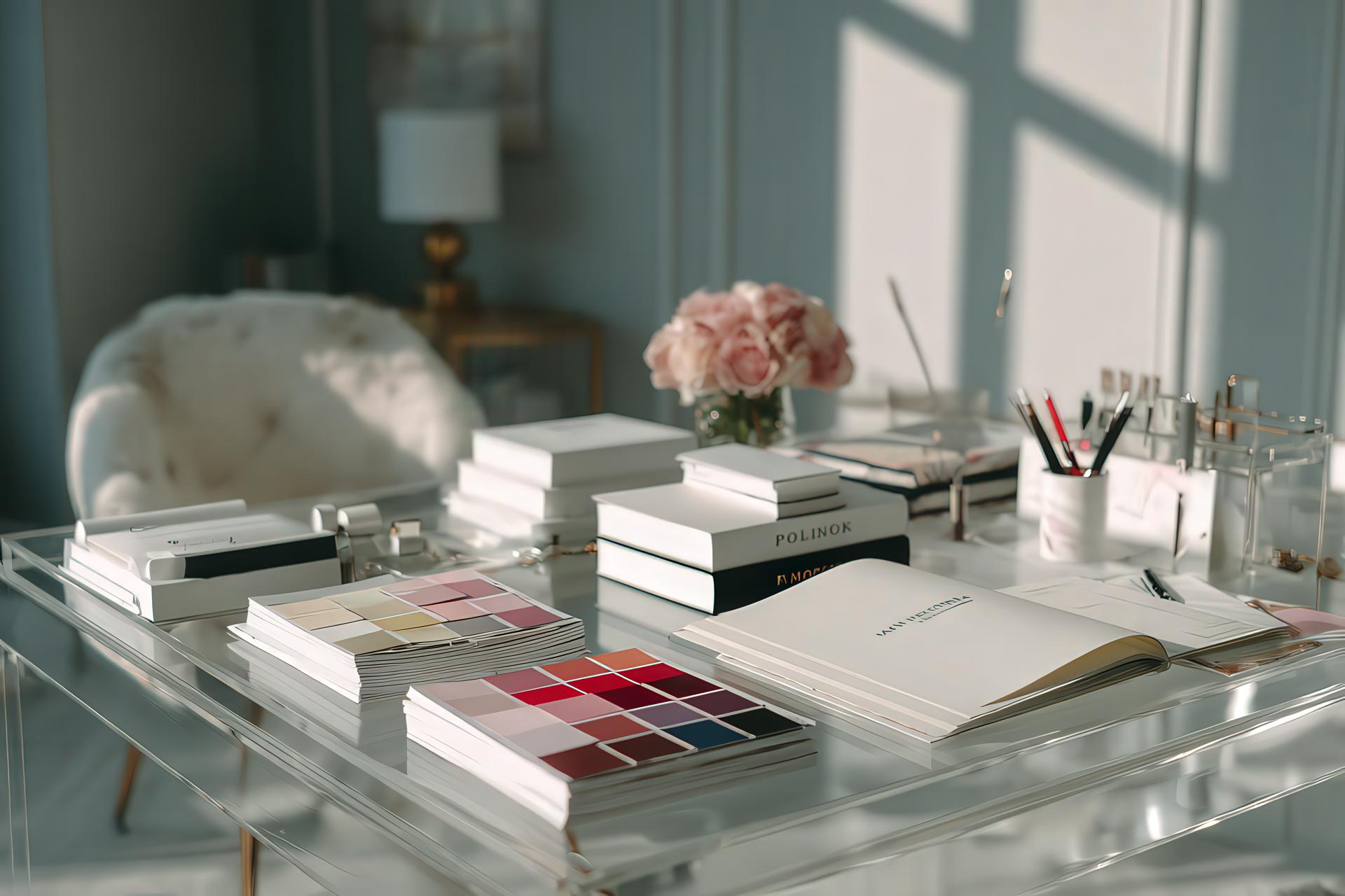 Elegant design studio with visual strategy and naming elements