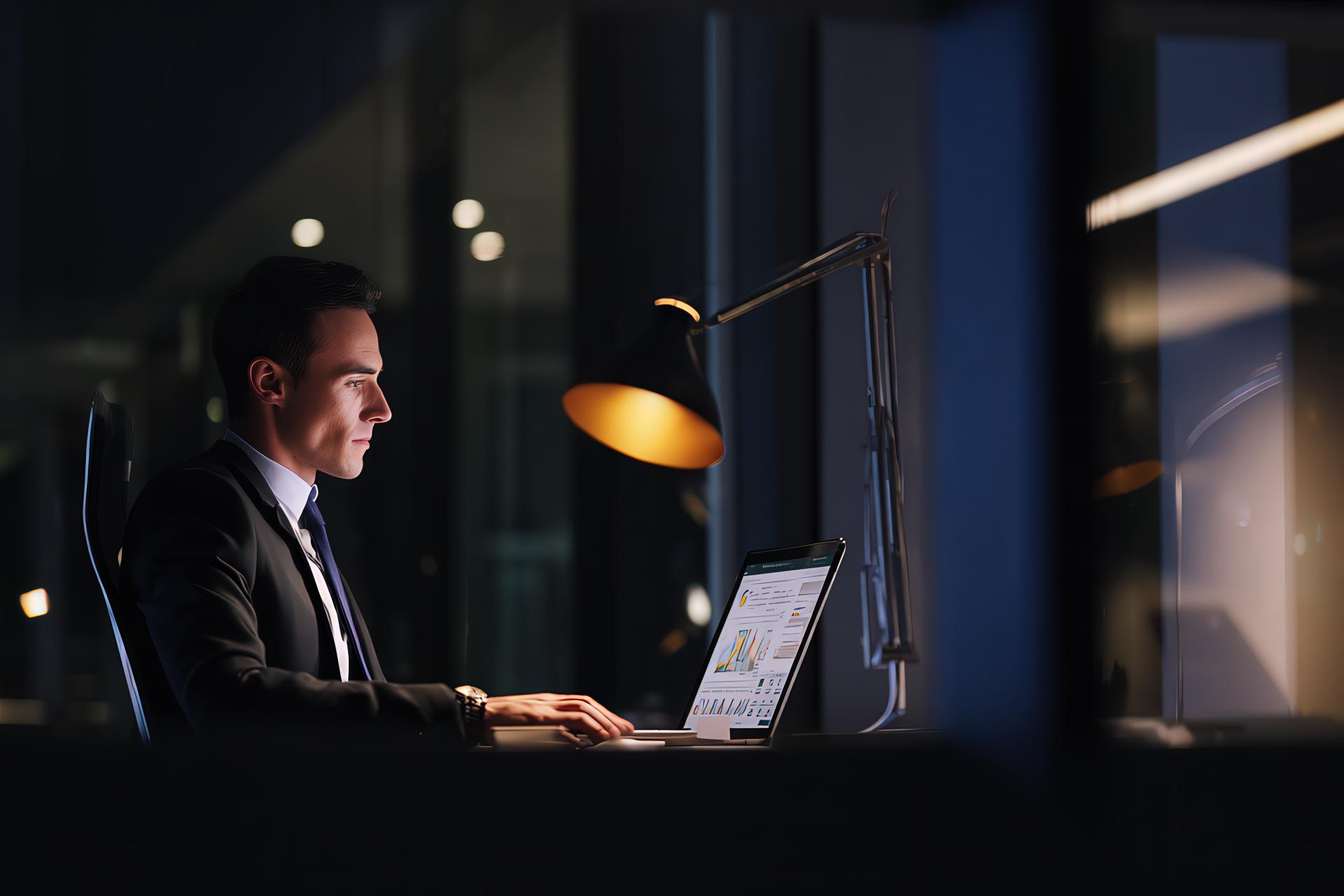 Social media manager surrounded by holographic comment streams, moderating and guiding discussions